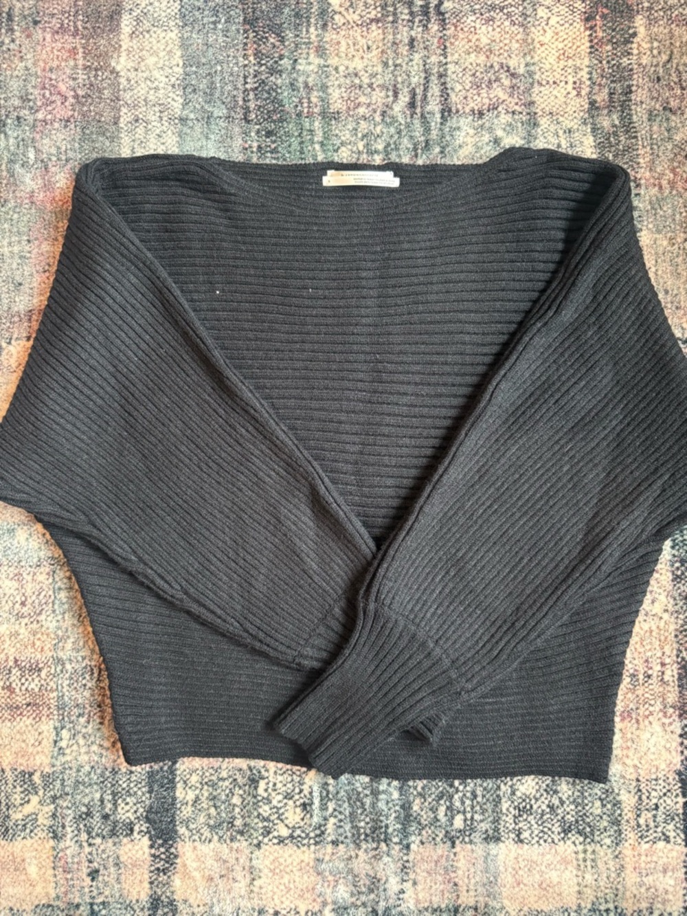 Anthropologie Black Ribbed Women’s Sweater-Small